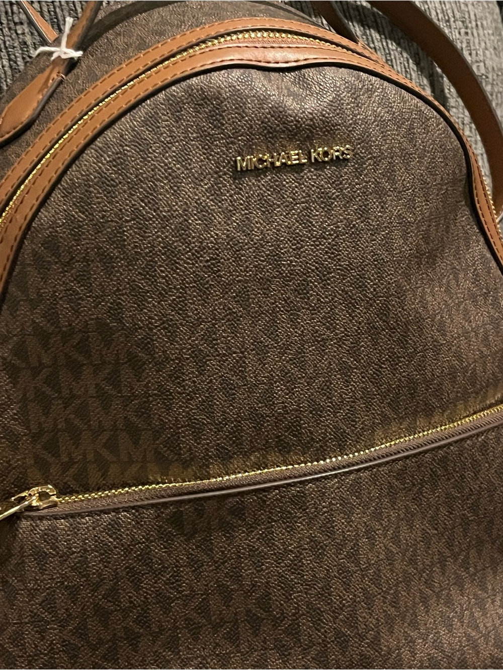 Michael Kors Brown Logo Medium Backpack NWOT - Picture 2 of 8
